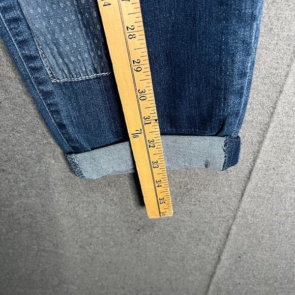 Logo Lavish Jeans Womens 4 Blue Dark Wash Patchwork - Picture 9 of 15